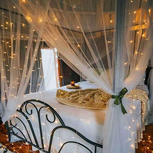 Echosari 300 LED Curtain Lights Battery Operated Warm White