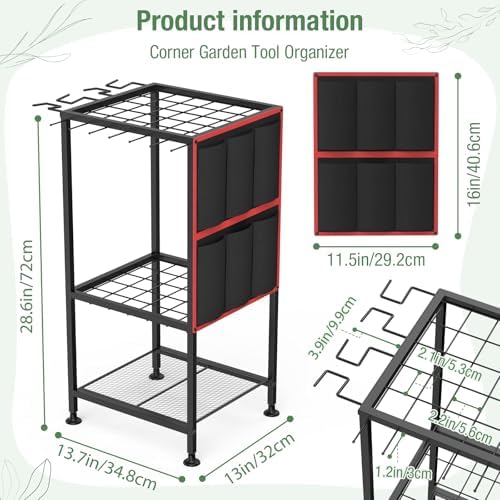 Lovind Heavy Duty Garden Tool Storage Rack
