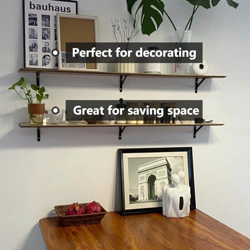 Heavy Duty 8x5 Inch Floating Shelf Brackets 4 Pack Black
