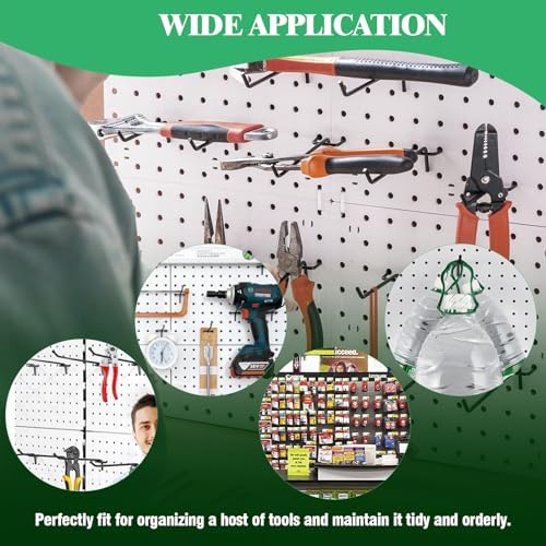 50Pcs Black Pegboard Hooks Set 8 Inch 20CM