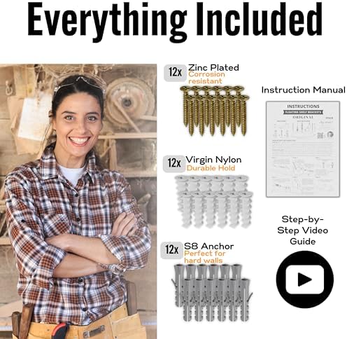 EVALD Hidden Floating Shelf Bracket 6 Pack