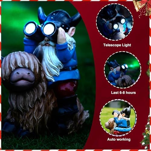 Garden Gnome Statues with Solar LED Lights