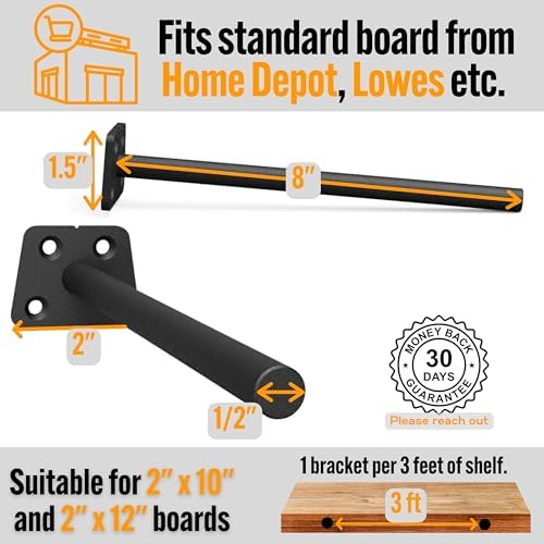 EVALD Hidden Floating Shelf Bracket 6 Pack