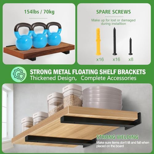 16 Inch Heavy Duty Floating Shelf Brackets 4 Pack