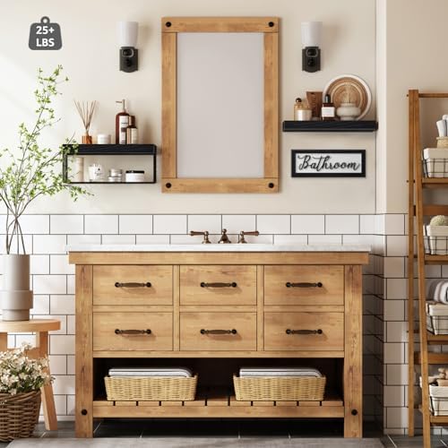 QEEIG Bathroom Shelves Over Toilet 21 Set Black