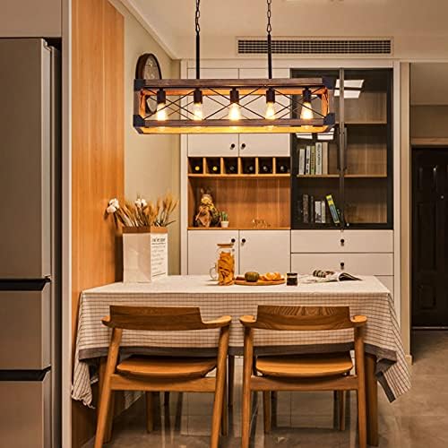 Airposta Farmhouse Linear Chandelier 5 Lights