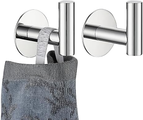 JQK Self Adhesive Towel Hook Chrome 2 Pack