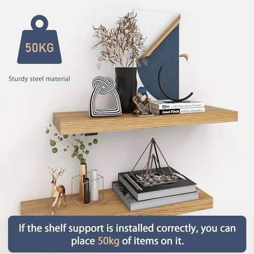 MLOQI 4 Pack Heavy Duty Floating Shelf Brackets with 5mm Thickness