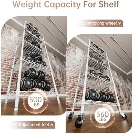 SINGAYE 5 Piece Adjustable Metal Wire Shelves Organizer