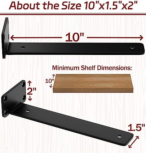 10 Inch Floating Shelf Brackets 12 Pack
