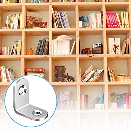 40PCS Stainless Steel L Corner Brackets with Screws