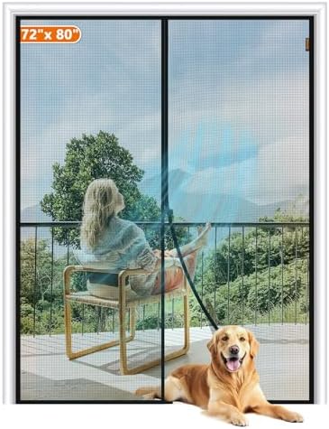 MAGZO Magnetic Screen Door 72x80 Inch Gray