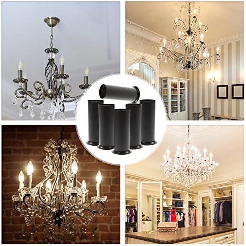 6pcs Metal Chandelier Base Covers Socket Sleeves