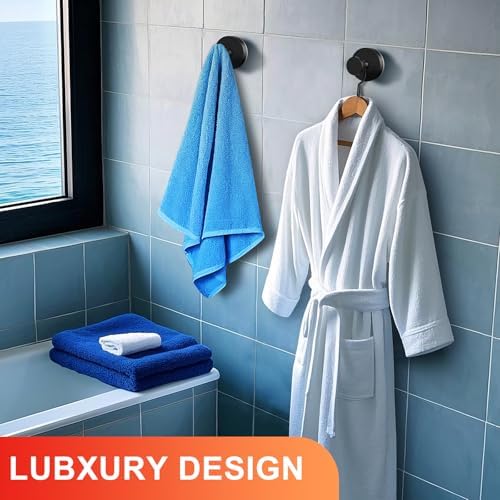 Stainless Steel Suction Cup Hooks for Shower Wall 2-Pack Black
