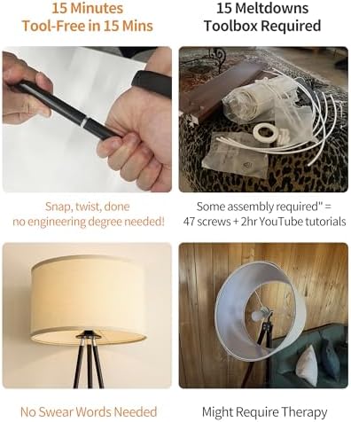 MODIVO Tripod Floor Lamp with Shelves and Flexibility