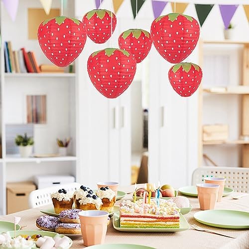 Cute Strawberry Paper Lanterns Set of 6PCS