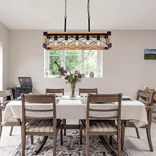 Airposta Farmhouse Linear Chandelier 5 Lights