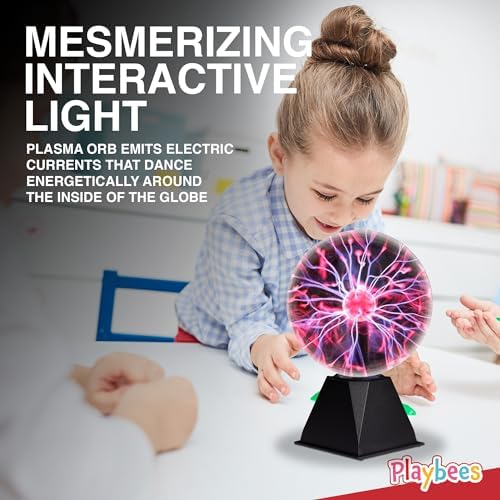 Red Plasma Ball 7 Inch Plug In Tesla Coil Bulb