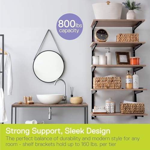 Delta Cycle Minimalistic Black Shelf Brackets Set of 10