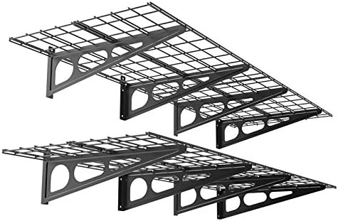 FLEXIMOUNTS 2-Pack 2x6ft Wall Shelves Black