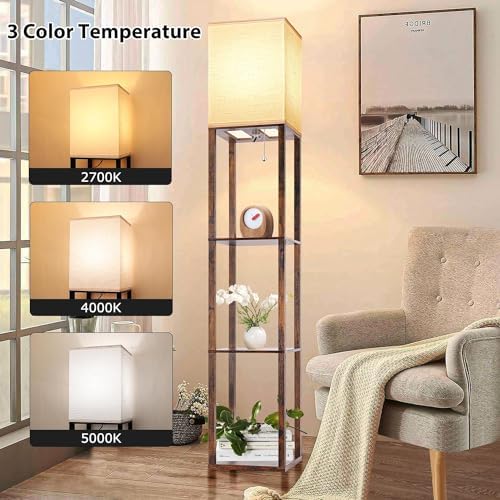 Wishwill Floor Lamp with Shelves and 3 CCT LED Bulb