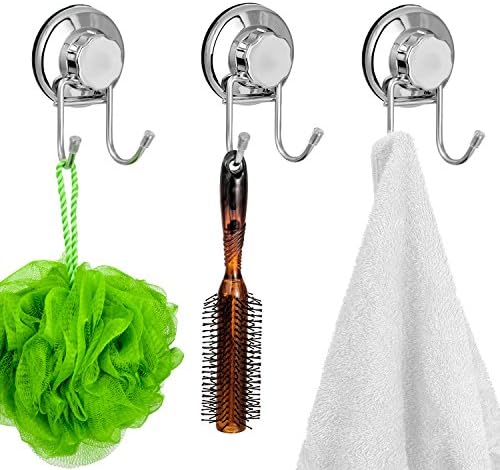 SANNO Double Suction Hooks for Walls Towel Robe Bath Coat 2 Pack