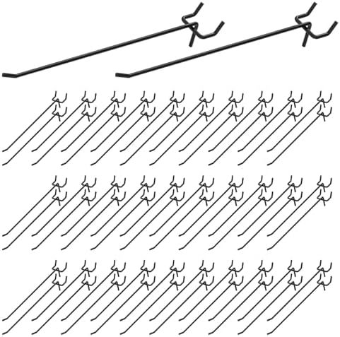 50Pcs Black Pegboard Hooks Set 8 Inch 20CM