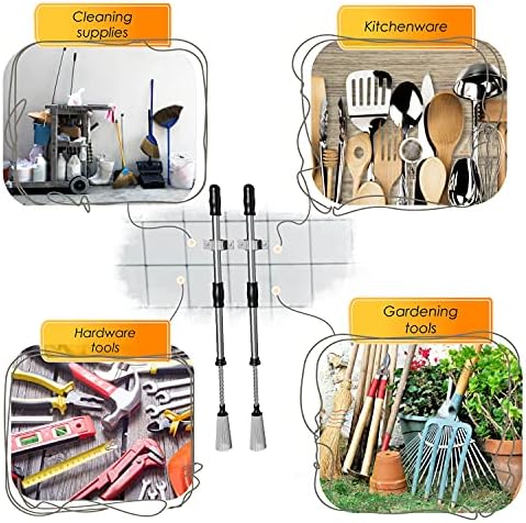 Self Adhesive Broom Mop Holder Wall Mount 2 Slot Organizer