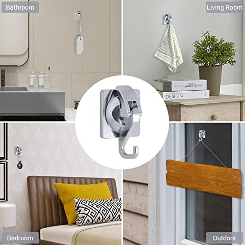 Yssiladi Shower Suction Cup Hooks 2-Pack Silver Plated Waterproof Towel Robe Hooks