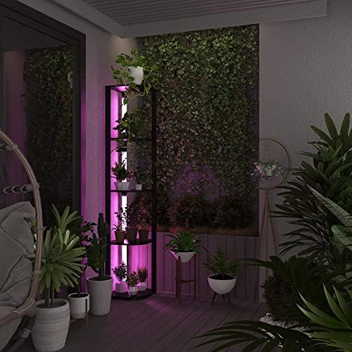VTRIN 5-Tier Corner Shelf with LED Light