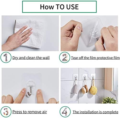 Heavy Duty Adhesive Hooks 20KG for Bathroom Kitchen