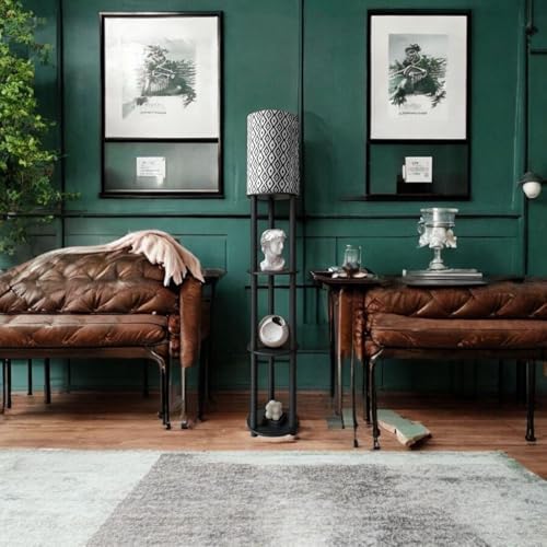 Modern Floor Lamp with Shelves for Living Room and Bedroom