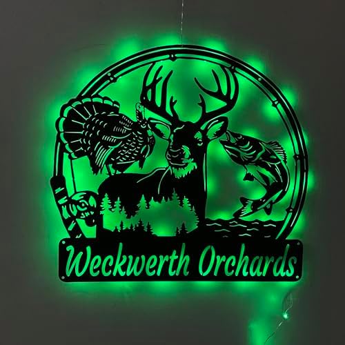 Custom Text Metal Sign with LED Light