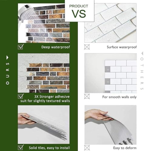 STICKGOO Peel and Stick Backsplash 10 Sheets 12x12 1