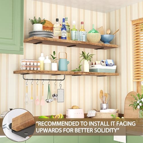 Goovilla 12 Inch Floating Shelf Brackets 6 Pack Heavy Duty Black Metal
