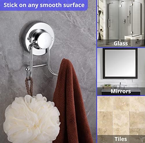 HOME SO Suction Cup Hooks for Glass and Tile - 15 lbs Capacity