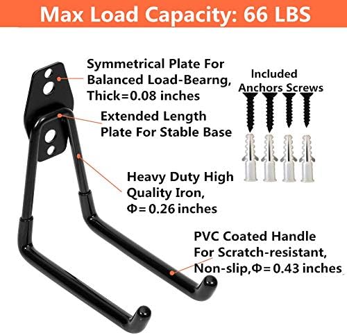 Yisunnan 4 Pack Heavy Duty Double Hooks