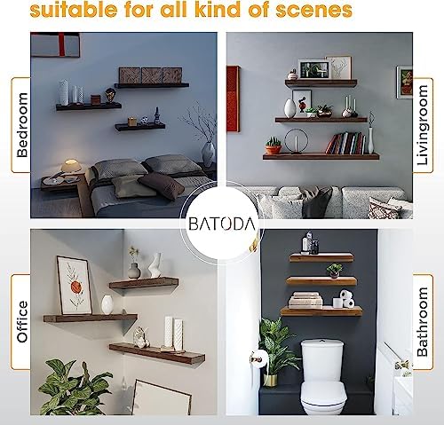 BATODA 8 Inch Heavy Duty Floating Shelf Brackets 16 Pc Set