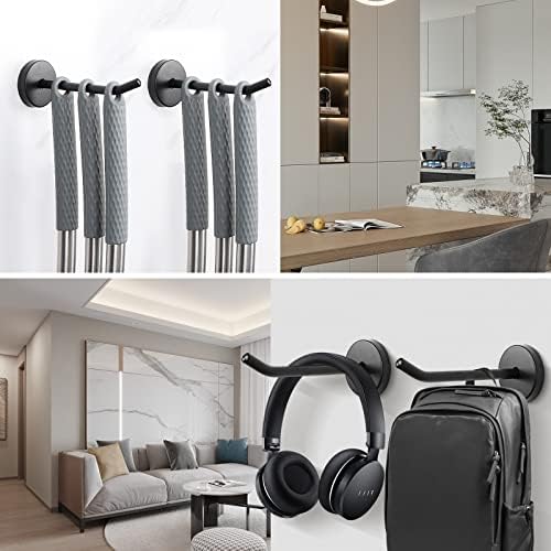 NearMoon Coat Hooks 6 Pack Matte Black 4 Inch Heavy Duty