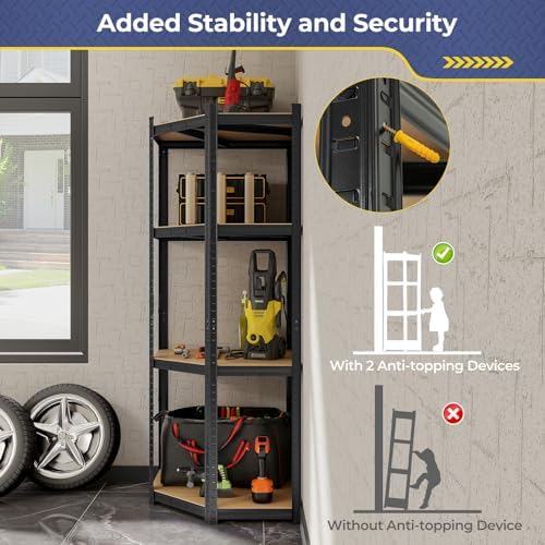 Tangkula 4-Tier Corner Shelving Unit 1600 LBS Heavy Duty