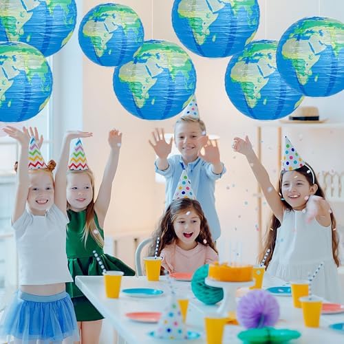 INFITE World Map Paper Lanterns Hanging Decor