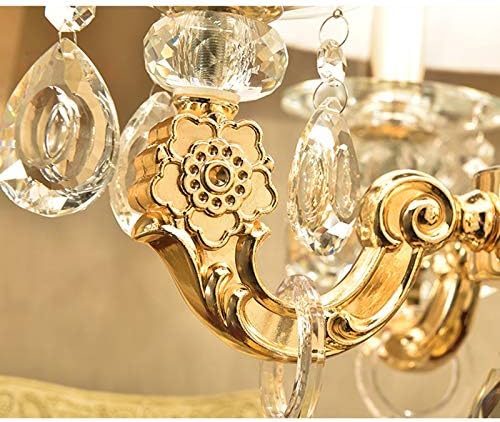 Telescope LED Desk Lamp with Crystal Base and Pleated Fabric Shade