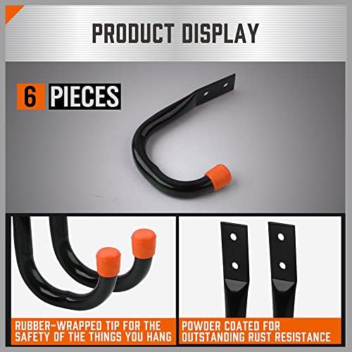 HORUSDY 6 Pack Heavy Duty Garage Hooks