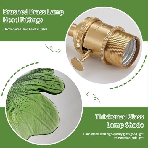 Plug in Pendant Light with Brass Base and Glass Shade