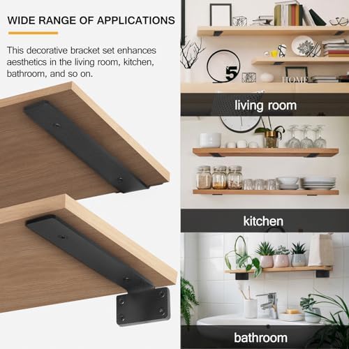 HITOMEN Heavy Duty Floating Shelf Brackets 12 Pack