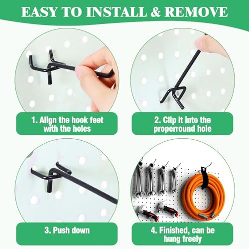 50Pcs Black Pegboard Hooks Set 8 Inch 20CM