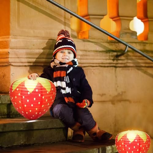 Windspeed Strawberry Paper Lanterns 8Pcs Set