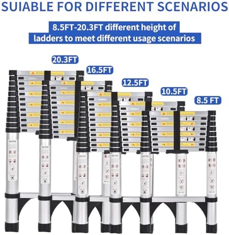 JADDUO 85 FT Telescoping Ladder with 2 Triangle Stabilizers