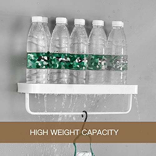 VOLPONE 2 Tier Glass Floating Shelf - Wall Mounted Bathroom Organizer White