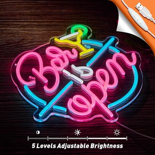 Neonland Bar Open Neon Sign for Wall Decor